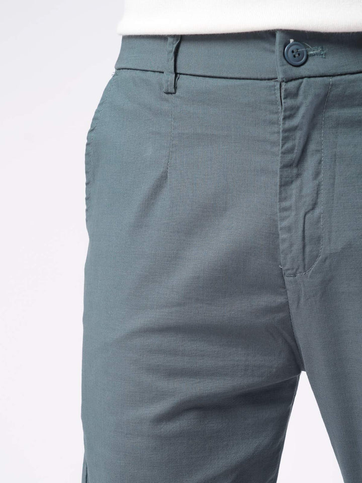 Greyish Blue Self Imported Cotton Chino Pant-44