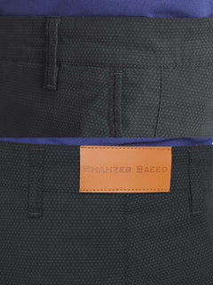 Dark Blue Printed Cotton Chino Pant-38