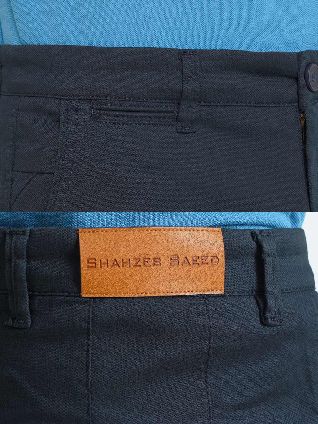 Navy Blue Self Cotton Chino Pant-31