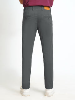 Gun Metallic Grey Plain Cotton Chino Pant-31