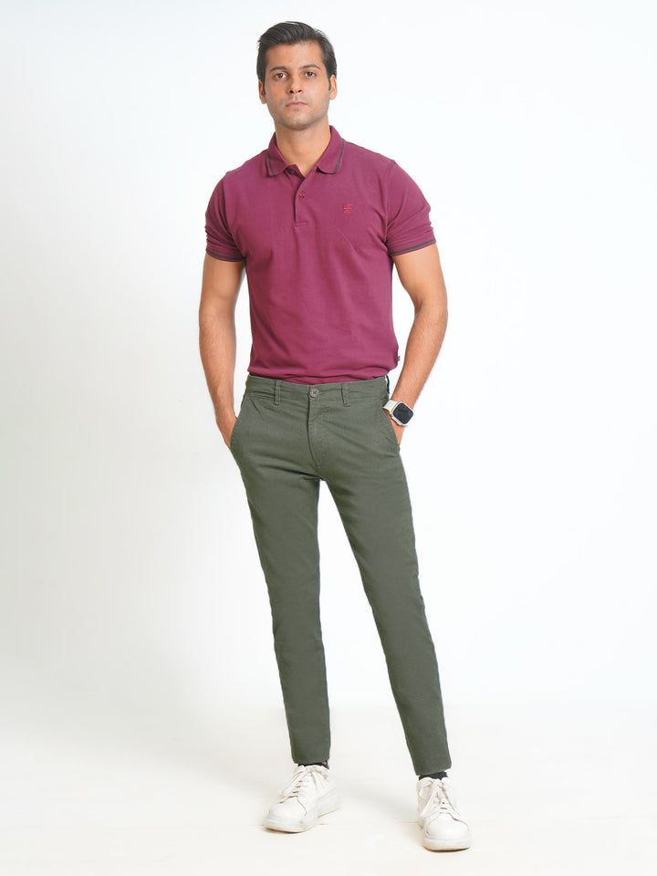 Olive Green Cotton Chino Pant-31