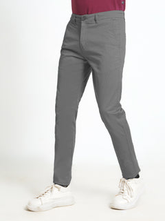 Ice Grey Self Cotton Chino Pant-31