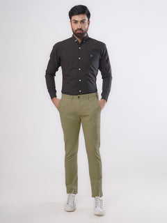 Khaki Plain Cotton Chino Pant-36