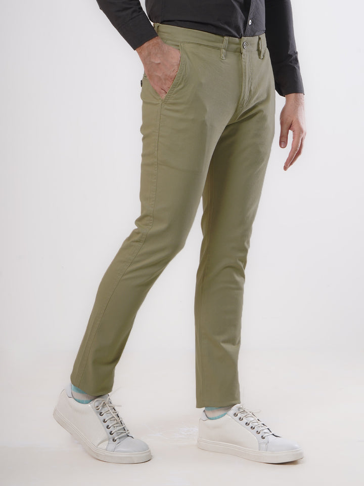 Khaki Plain Cotton Chino Pant-36