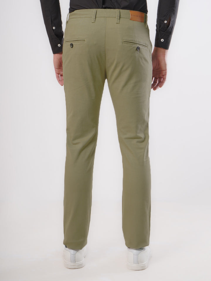 Khaki Plain Cotton Chino Pant-36