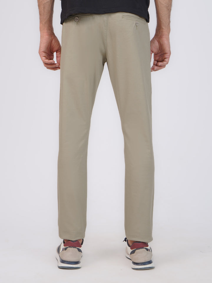 Khaki Self Cotton Chino Pant-42