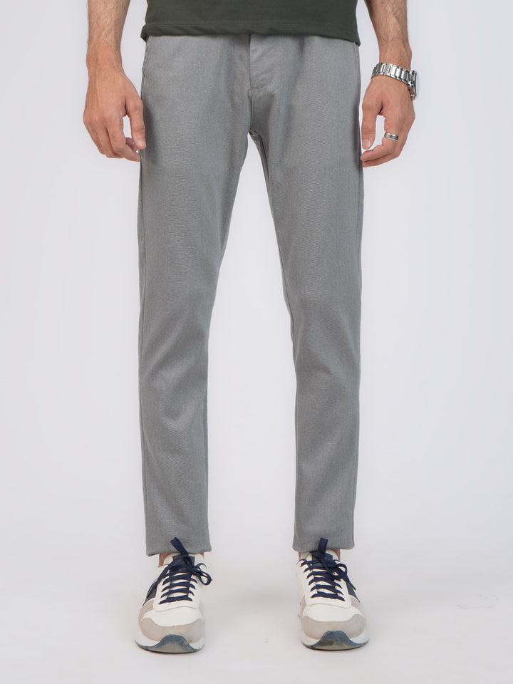 Light Grey Self Cotton Chino Pant-42