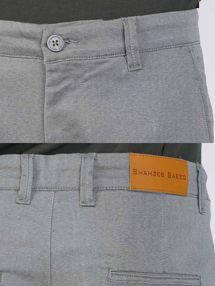 Light Grey Self Cotton Chino Pant-42