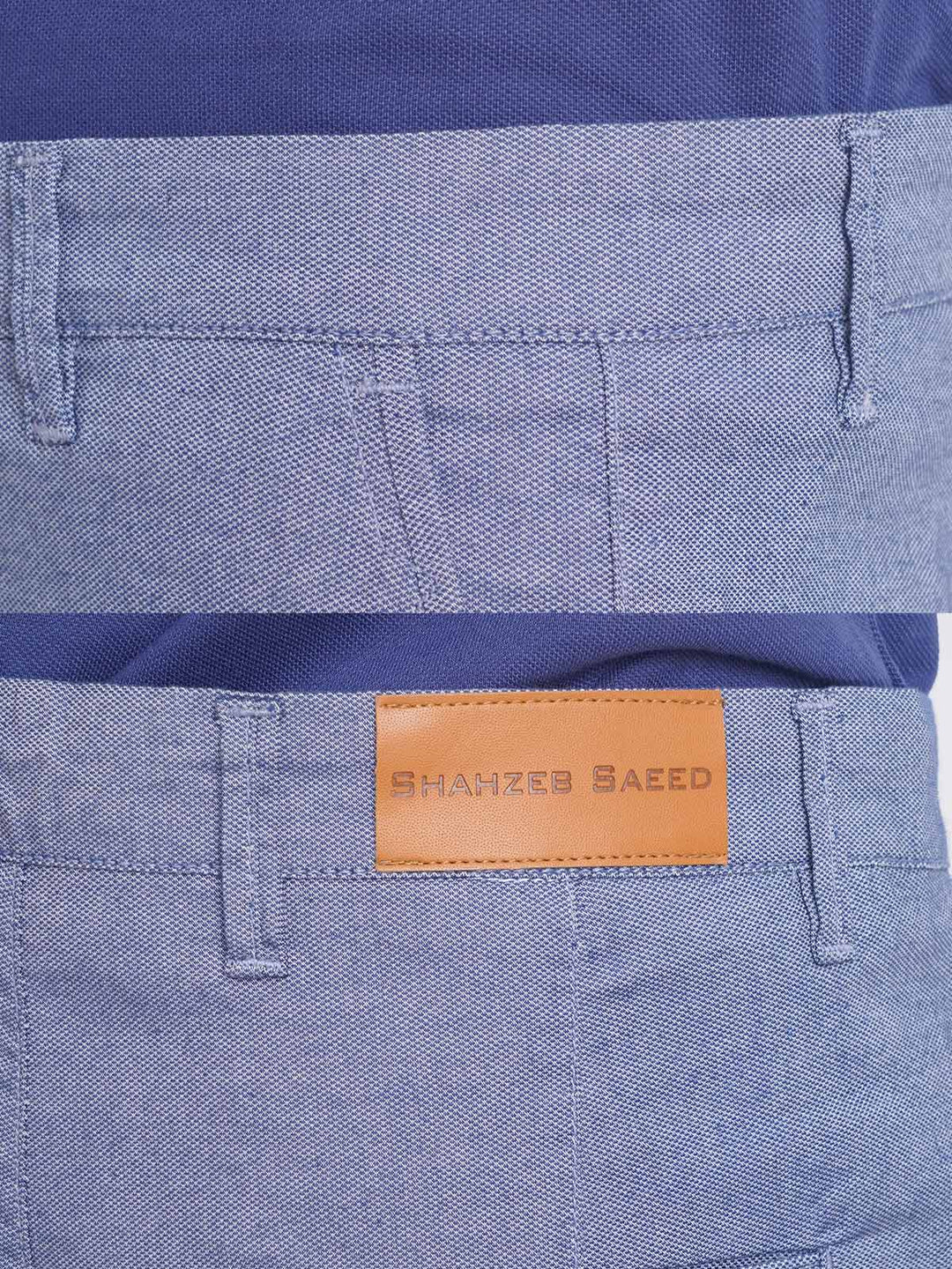 Light Blue Self Cotton Chino Pant-38