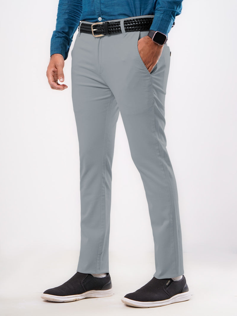 Light Grey Plain Cotton Chino Pant-31