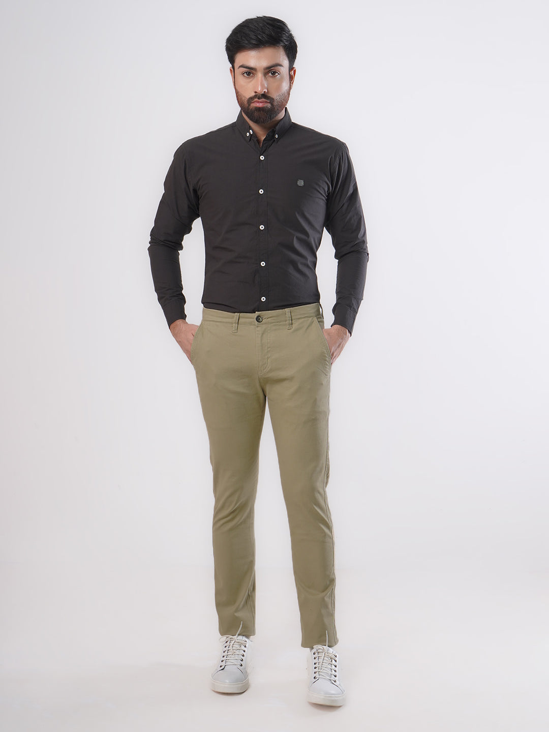 Khaki Plain Cotton Chino Pant-37