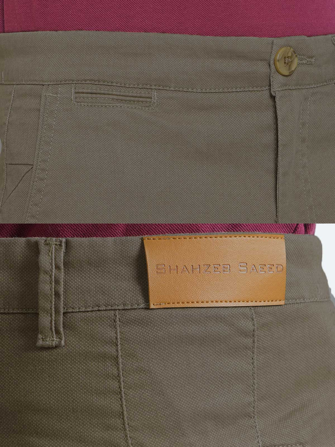 Khaki Self Cotton Chino Pant-31