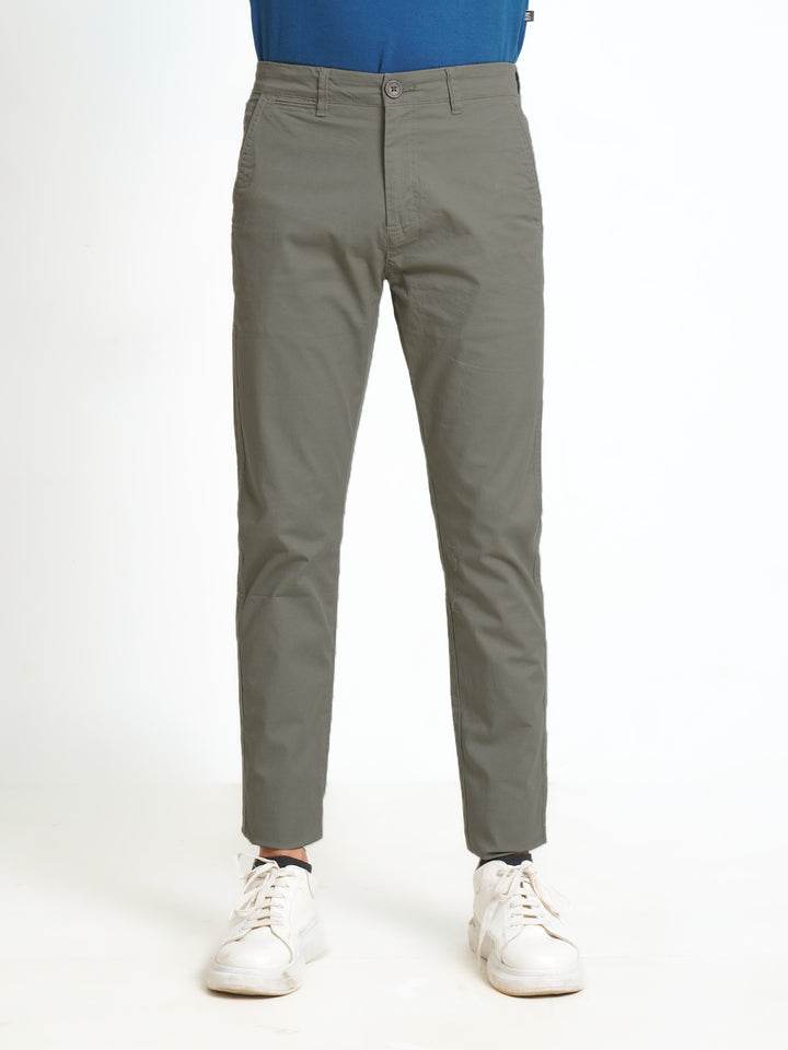 Medium Grey Self Cotton Chino Pant-31