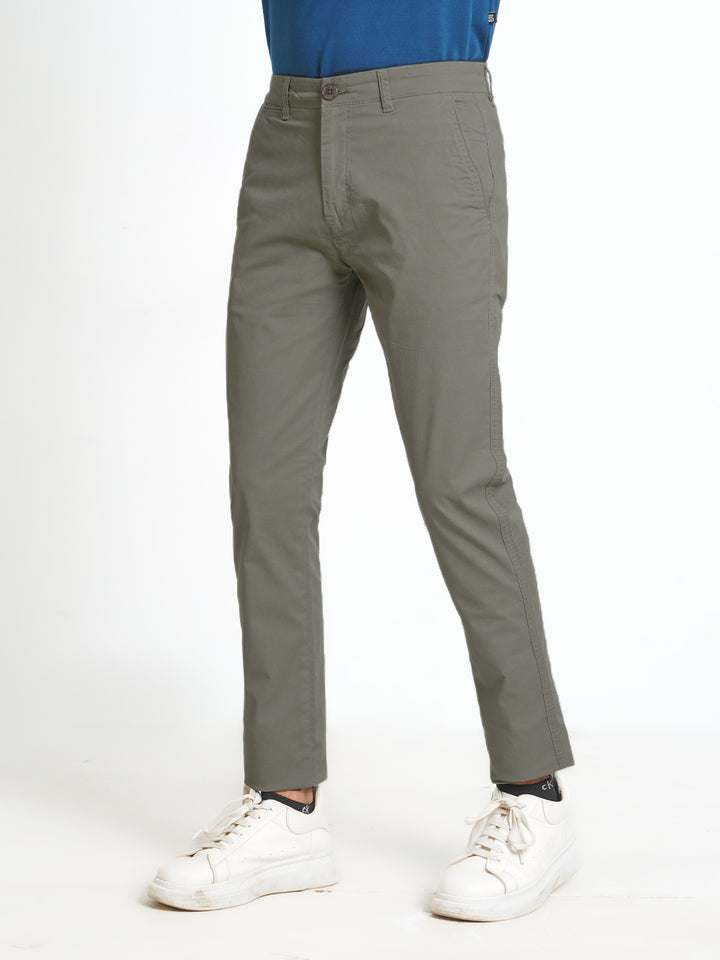 Medium Grey Self Cotton Chino Pant-31