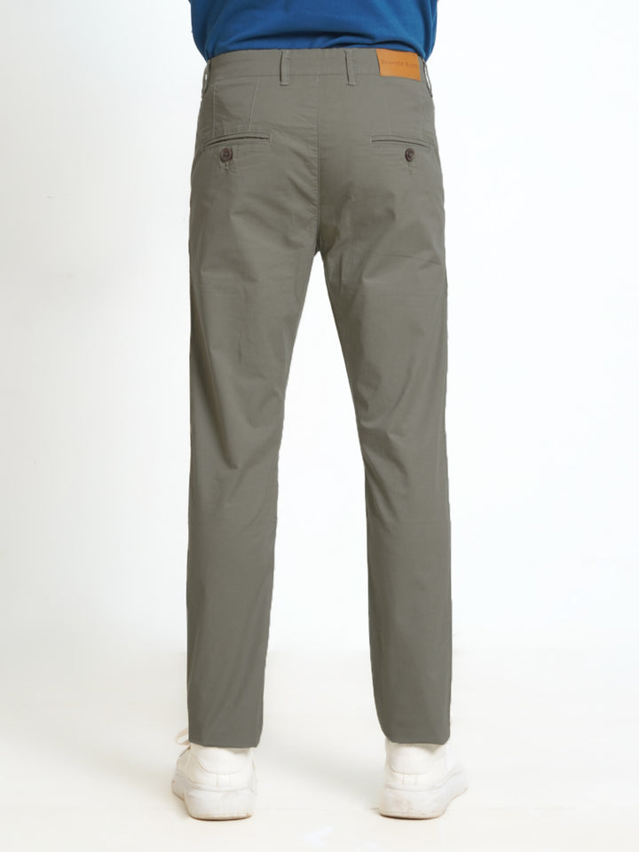 Medium Grey Self Cotton Chino Pant-31