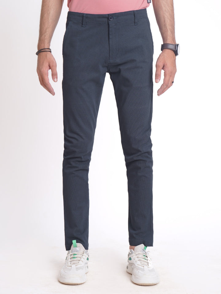 Mid Blue Self Cotton Chino Pant-38