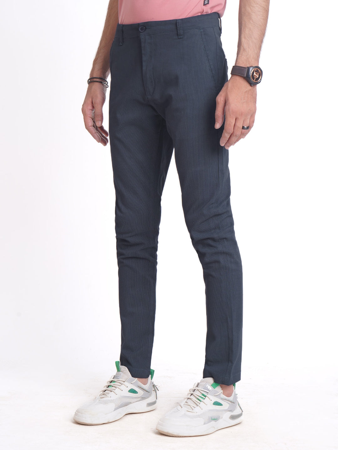 Mid Blue Self Cotton Chino Pant-38