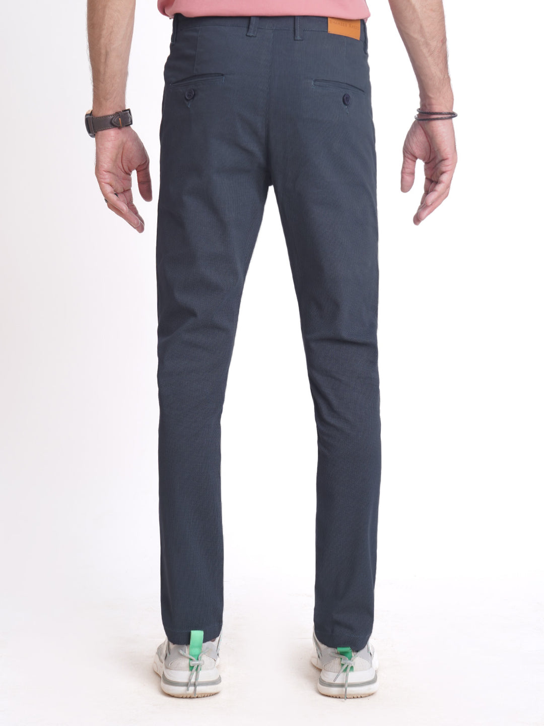 Mid Blue Self Cotton Chino Pant-38