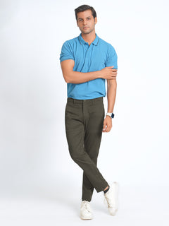 Dark Olive Plain Cotton Chino Pant-38