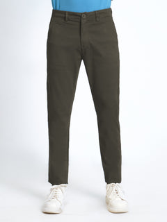 Dark Olive Plain Cotton Chino Pant-38