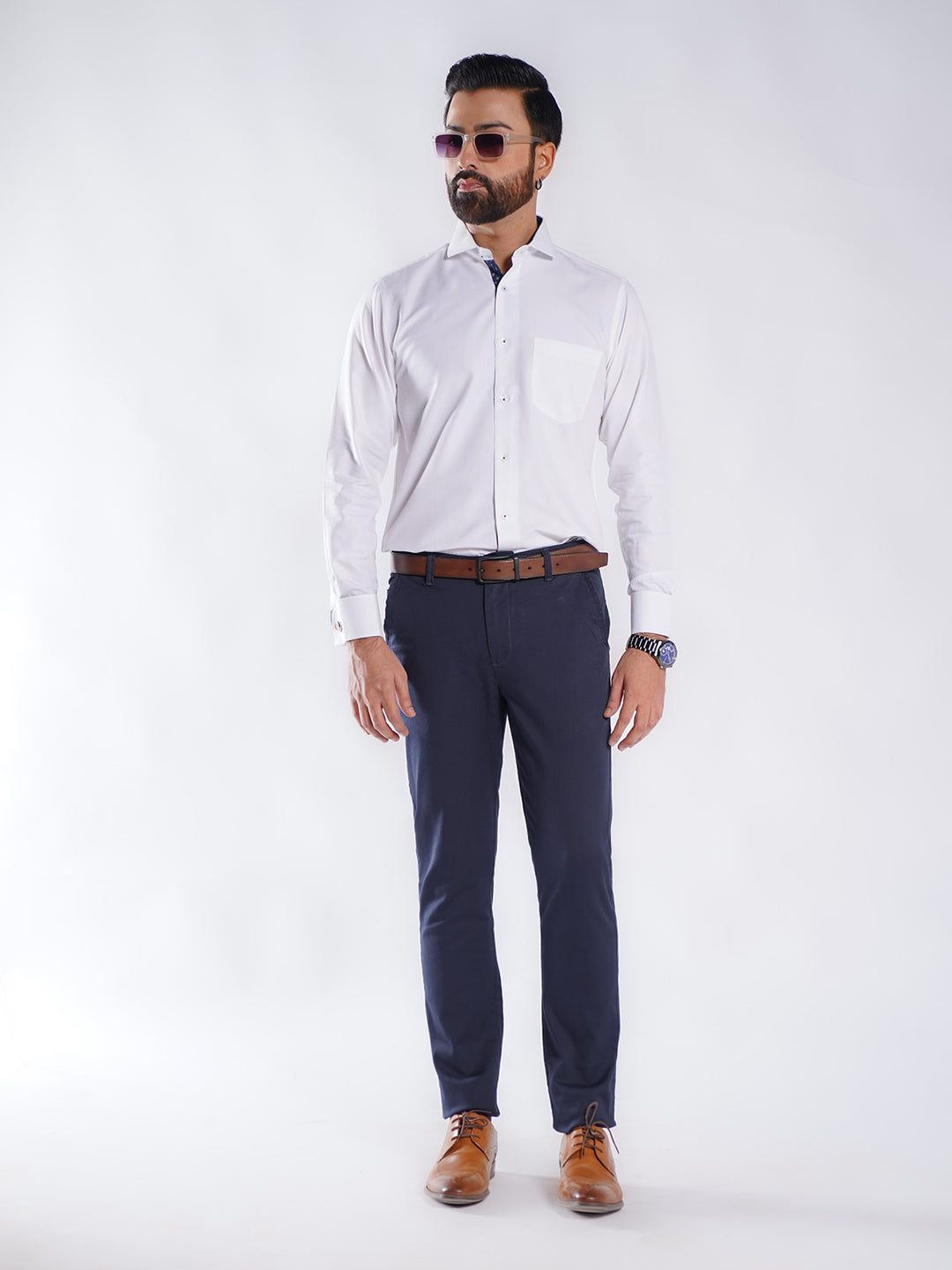 Navy Blue Plain Cotton Chino Pant-51