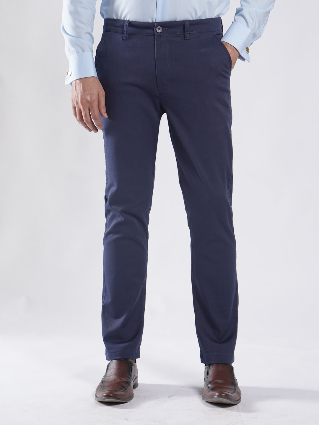 Navy Blue Plain Cotton Chino Pant-51