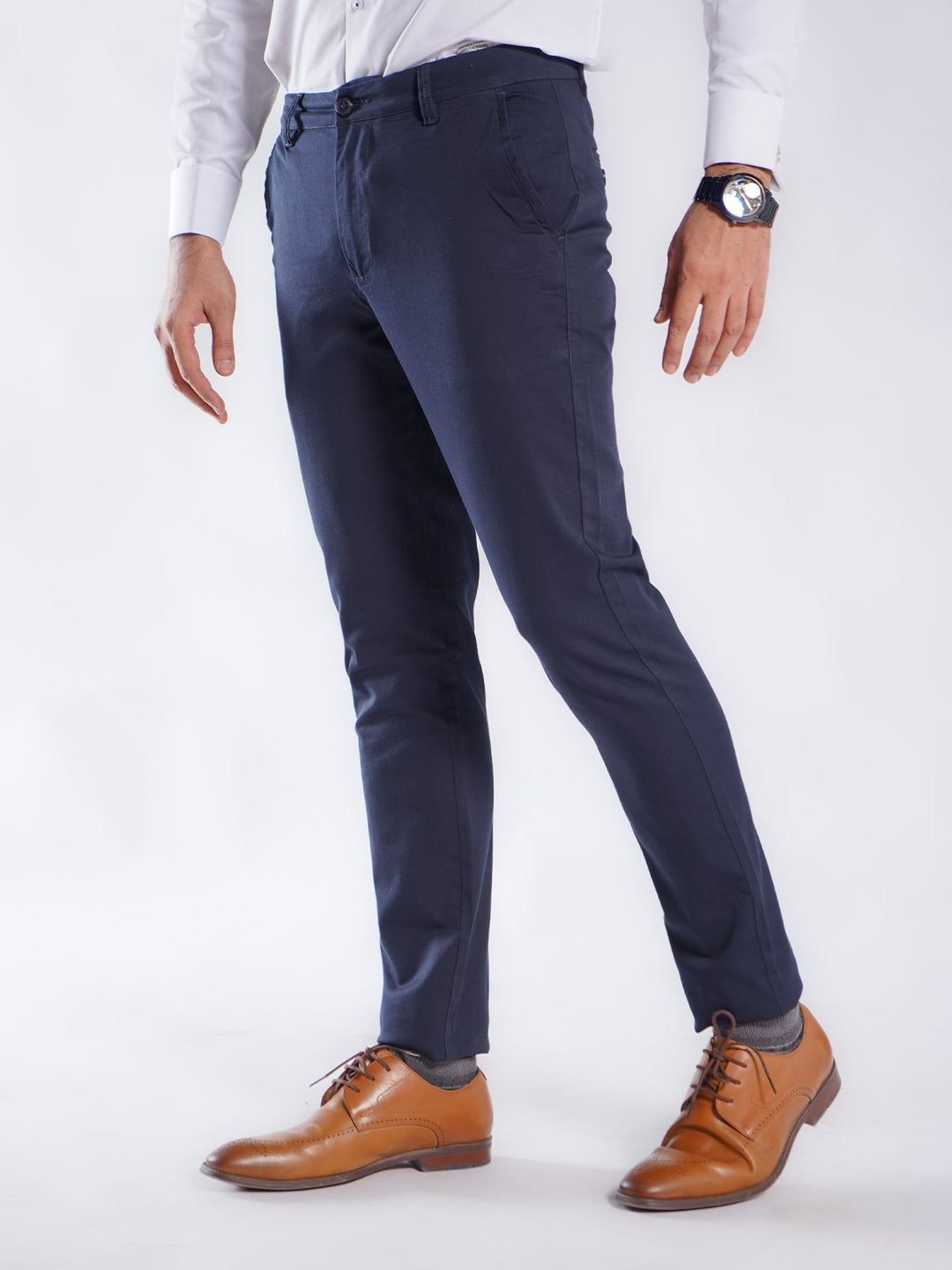 Navy Blue Plain Cotton Chino Pant-51