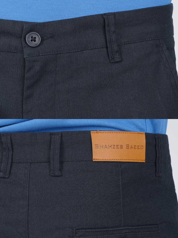 Navy Blue Self Cotton Chino Pant-42