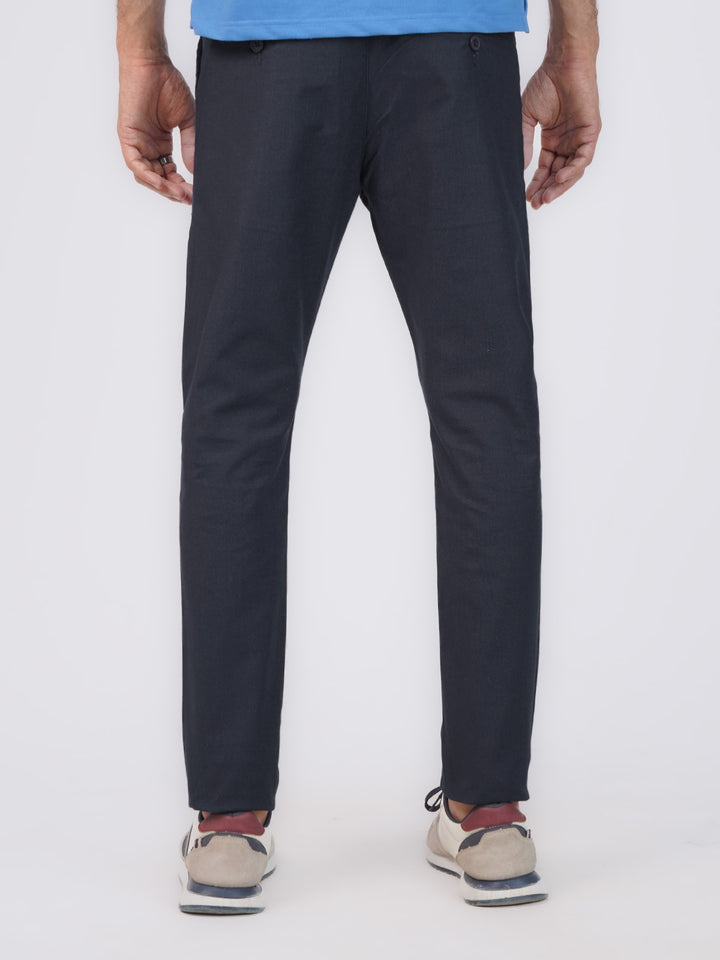 Navy Blue Self Cotton Chino Pant-42