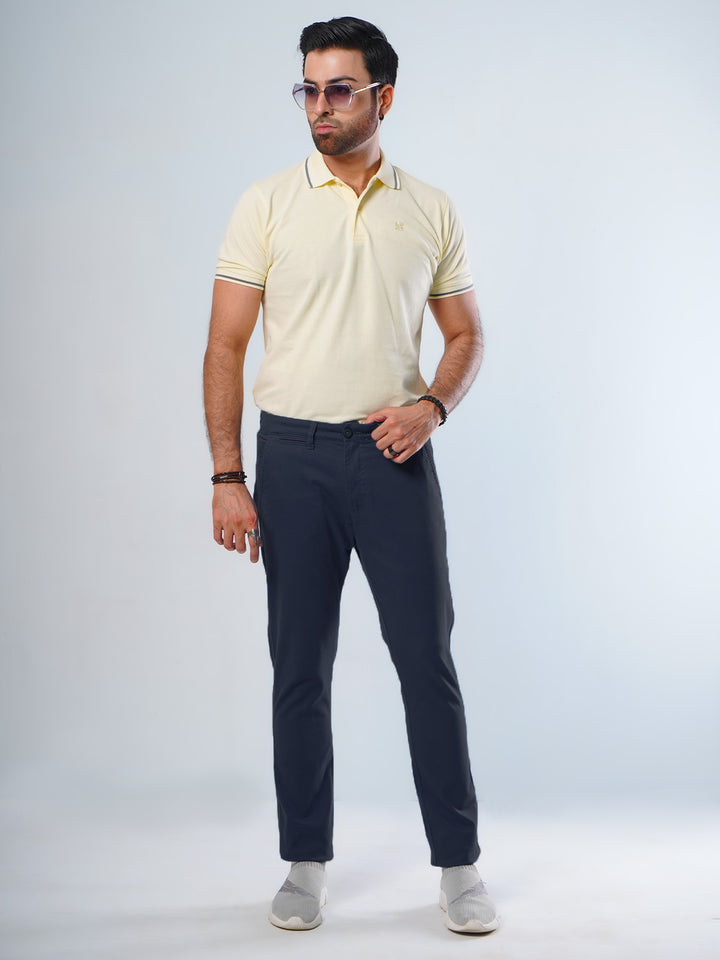 Navy Blue Plain Cotton Chino Pant-30