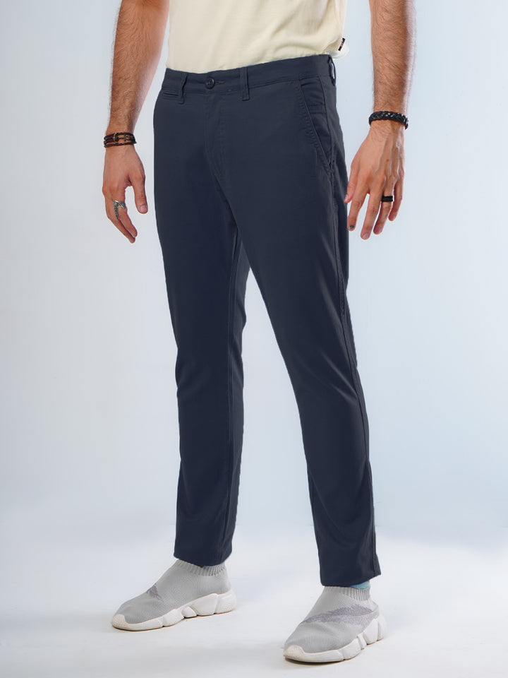 Navy Blue Plain Cotton Chino Pant-30