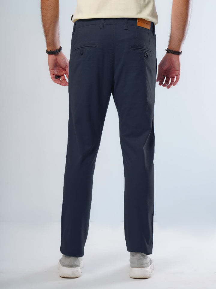 Navy Blue Plain Cotton Chino Pant-30