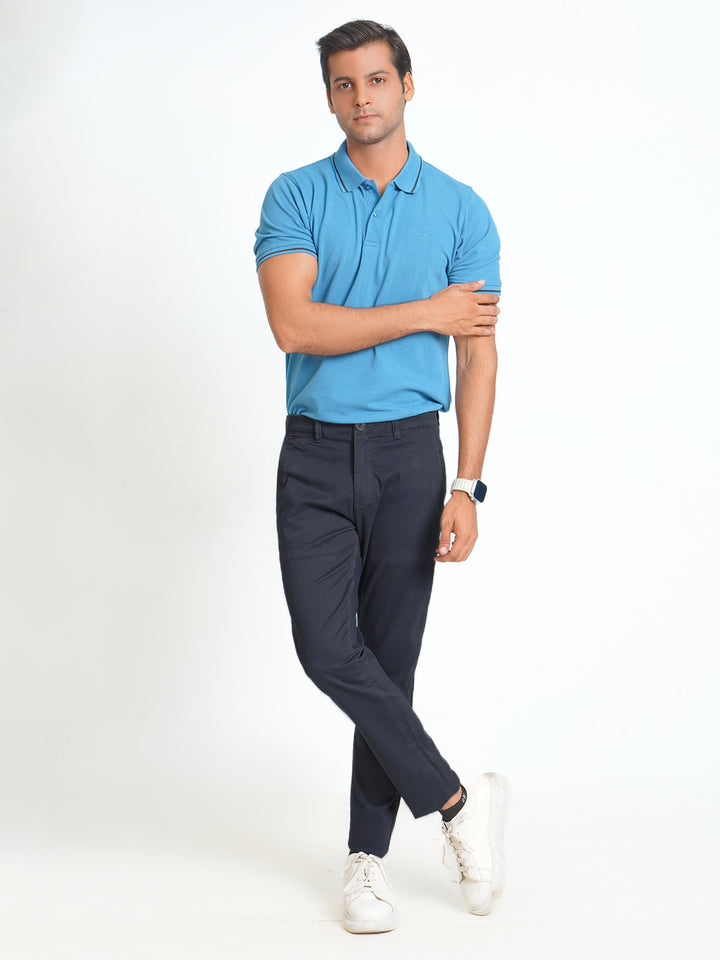 Navy Blue Plain Cotton Chino Pant-31