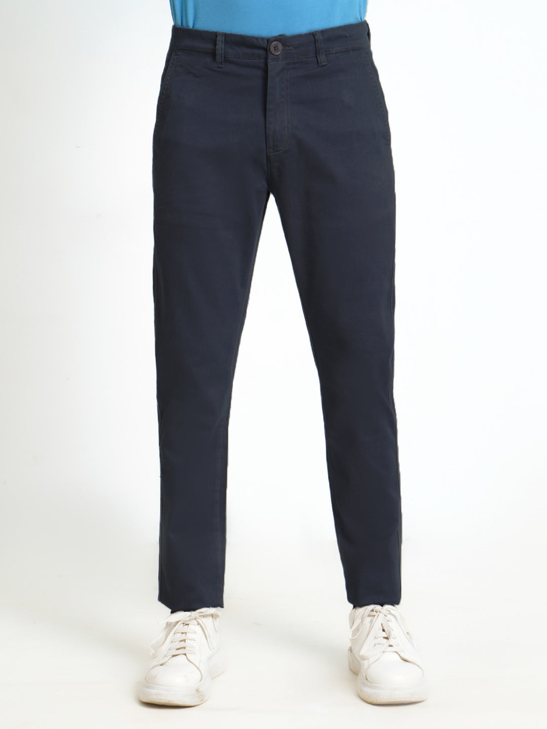 Navy Blue Plain Cotton Chino Pant-36