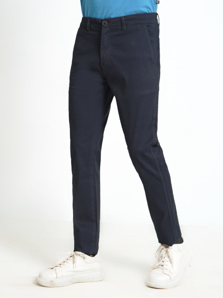 Navy Blue Plain Cotton Chino Pant-36