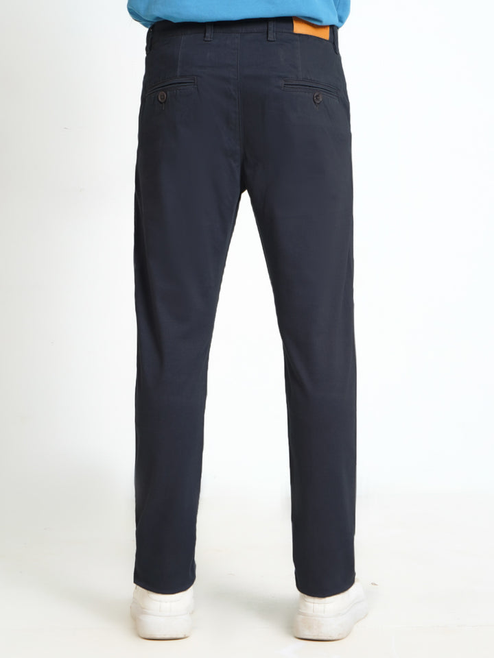 Navy Blue Plain Cotton Chino Pant-36