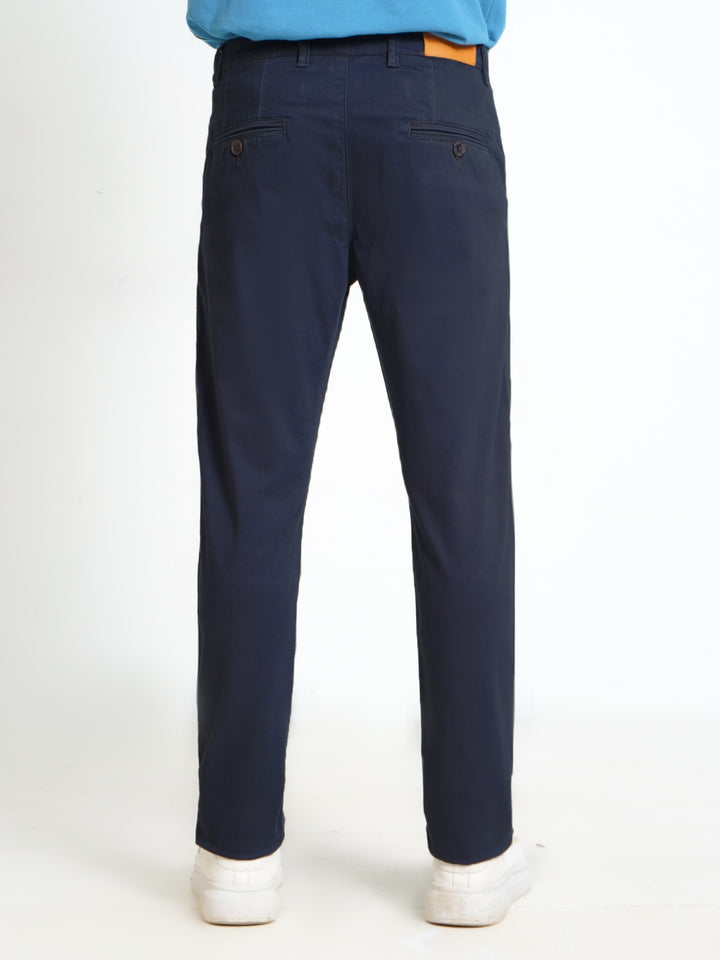 Navy Blue Plain Cotton Chino Pant-37