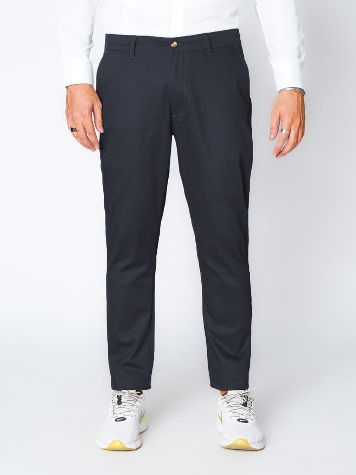 Navy Blue Self Premium Cotton Chino Pant-50