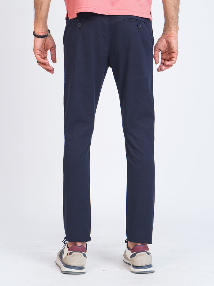 Navy Blue Self Cotton Chino Pant-39