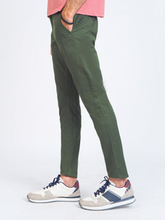 Olive Green Self Cotton Chino Pant-41