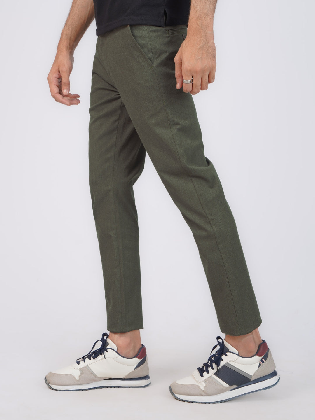 Olive Self Cotton Chino Pant-43