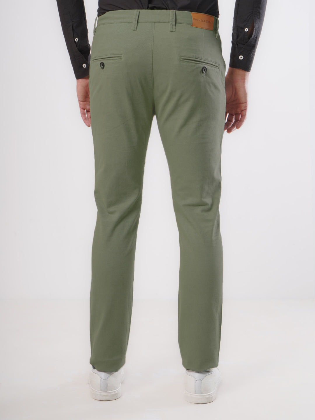 Olive Green Plain Cotton Chino Pant-36