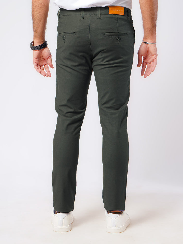 Olive Green Plain Cotton Chino Pant-49