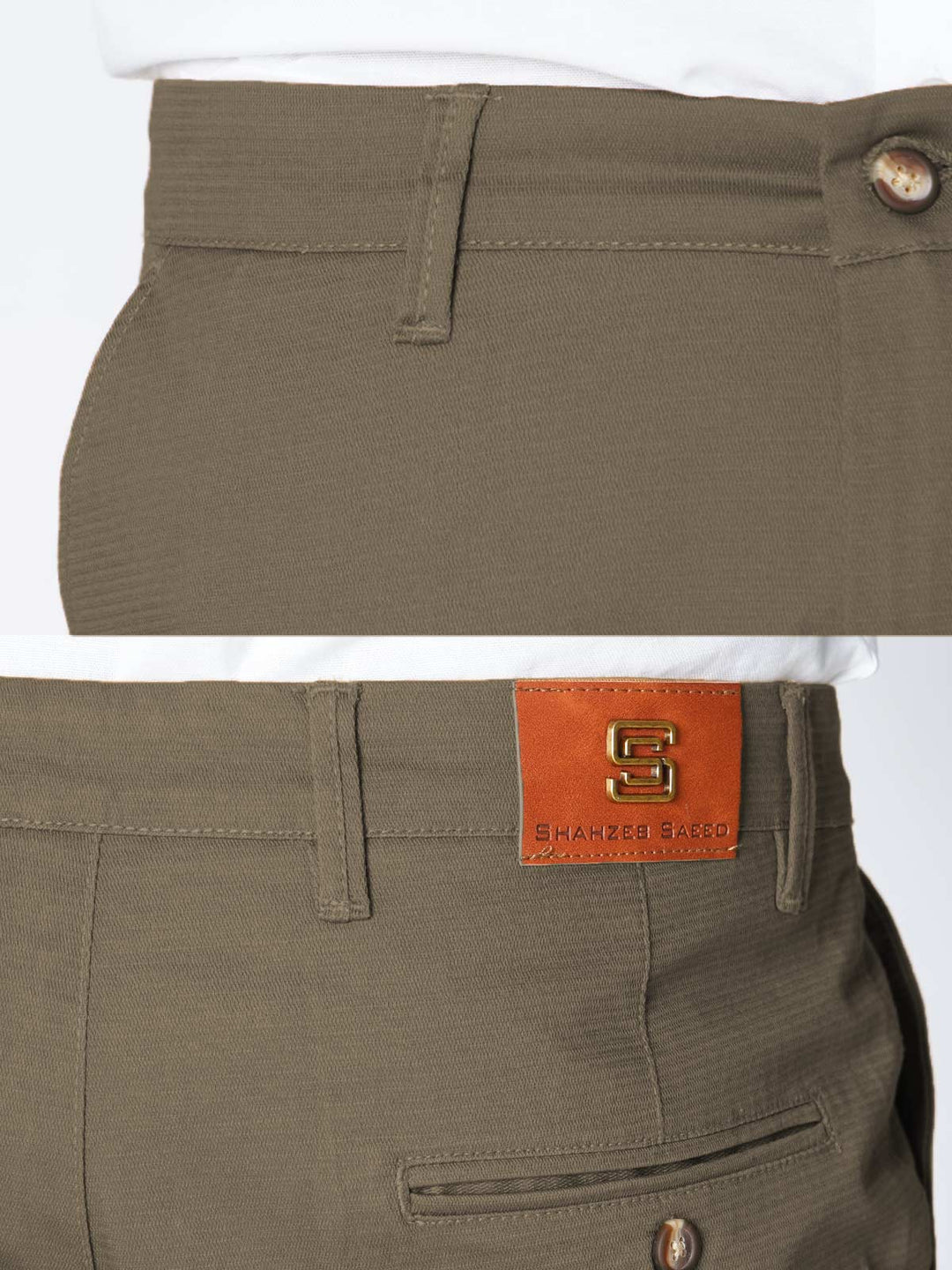 Olive Khaki Self Premium Cotton Chino Pant-50