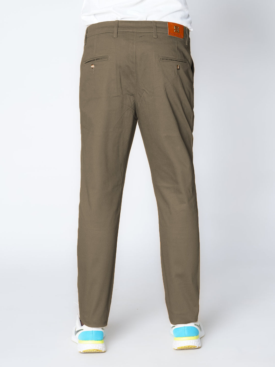 Olive Khaki Self Premium Cotton Chino Pant-50