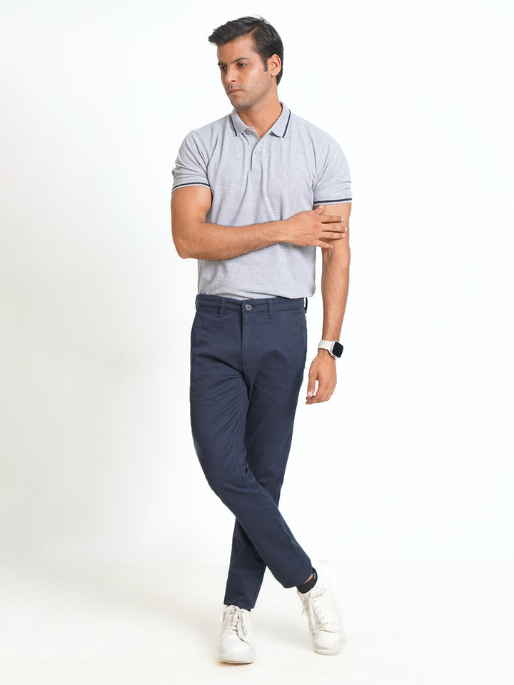 Peacock Blue Plain Cotton Chino Pant-31