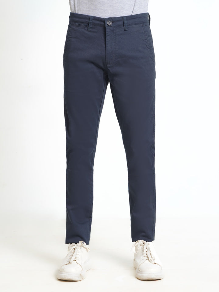 Peacock Blue Plain Cotton Chino Pant-31