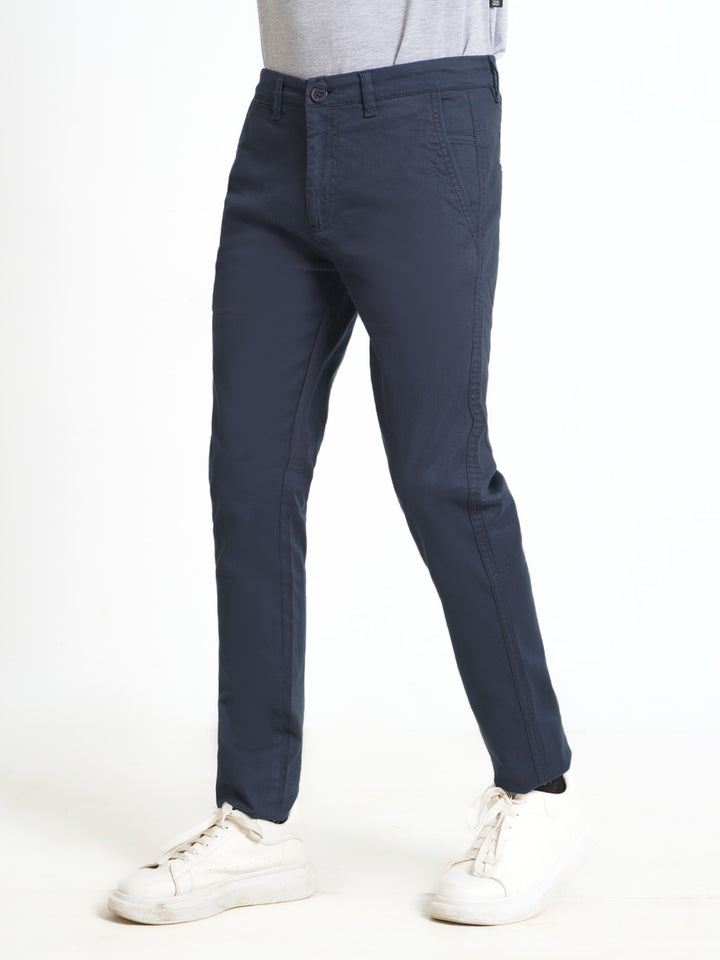 Peacock Blue Plain Cotton Chino Pant-31