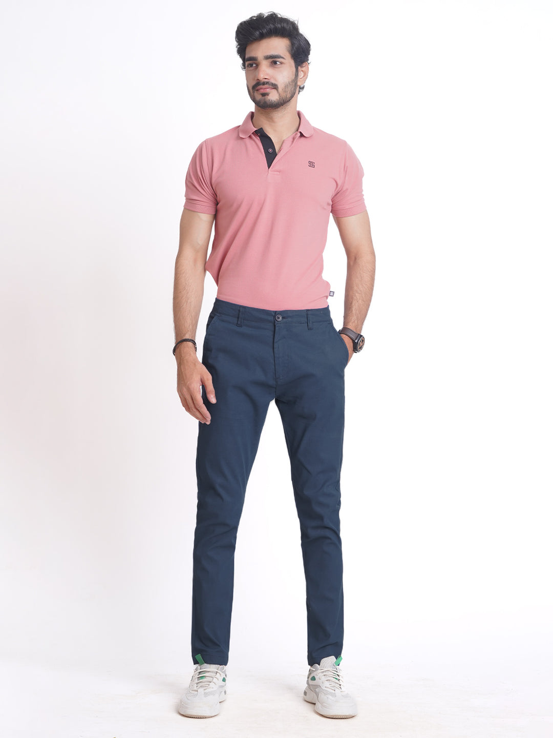 Royal Blue Self Cotton Chino Pant-38