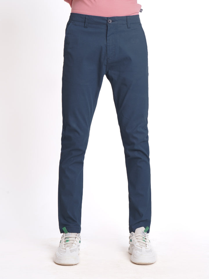 Royal Blue Self Cotton Chino Pant-38